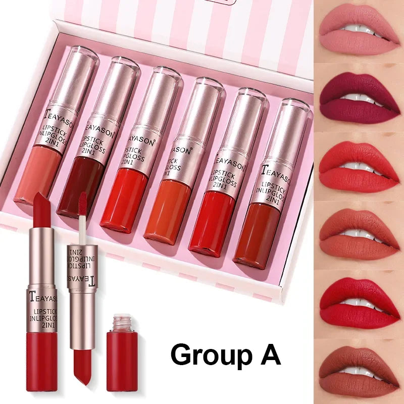 Matte Lip Gloss And Lip Stick 2-in-1 Set