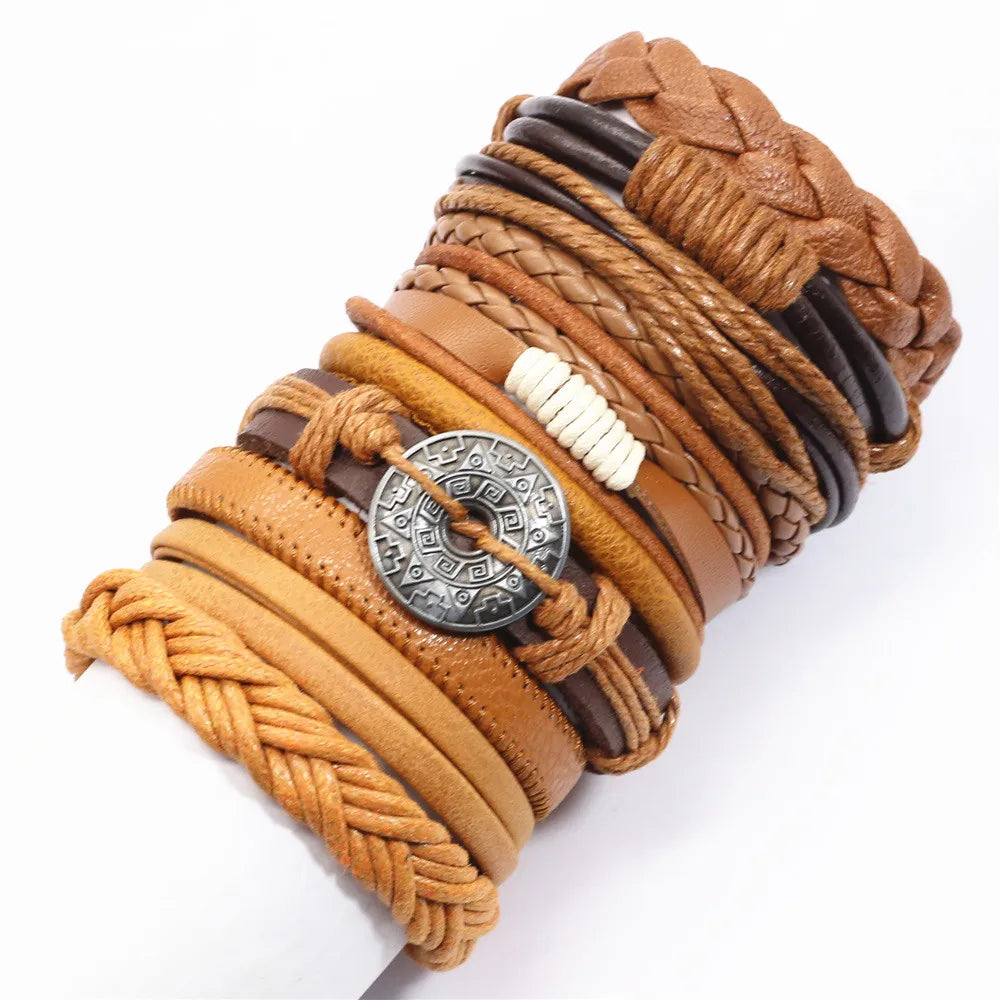 10 Pcs/set Black Wrap Fashion Handmade Bracelets