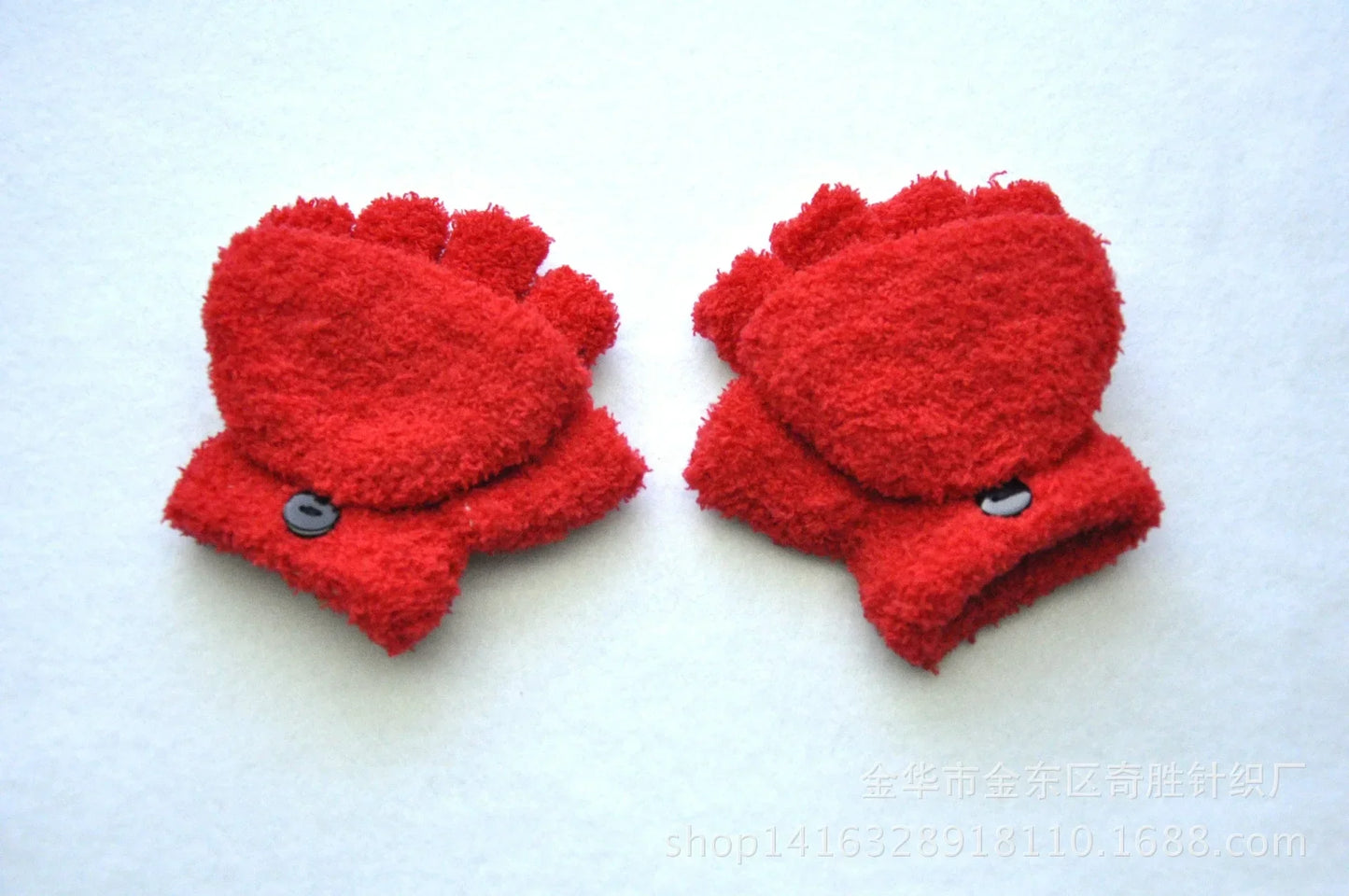 Baby Cashmere Warm Half Fingered Flap Mittens