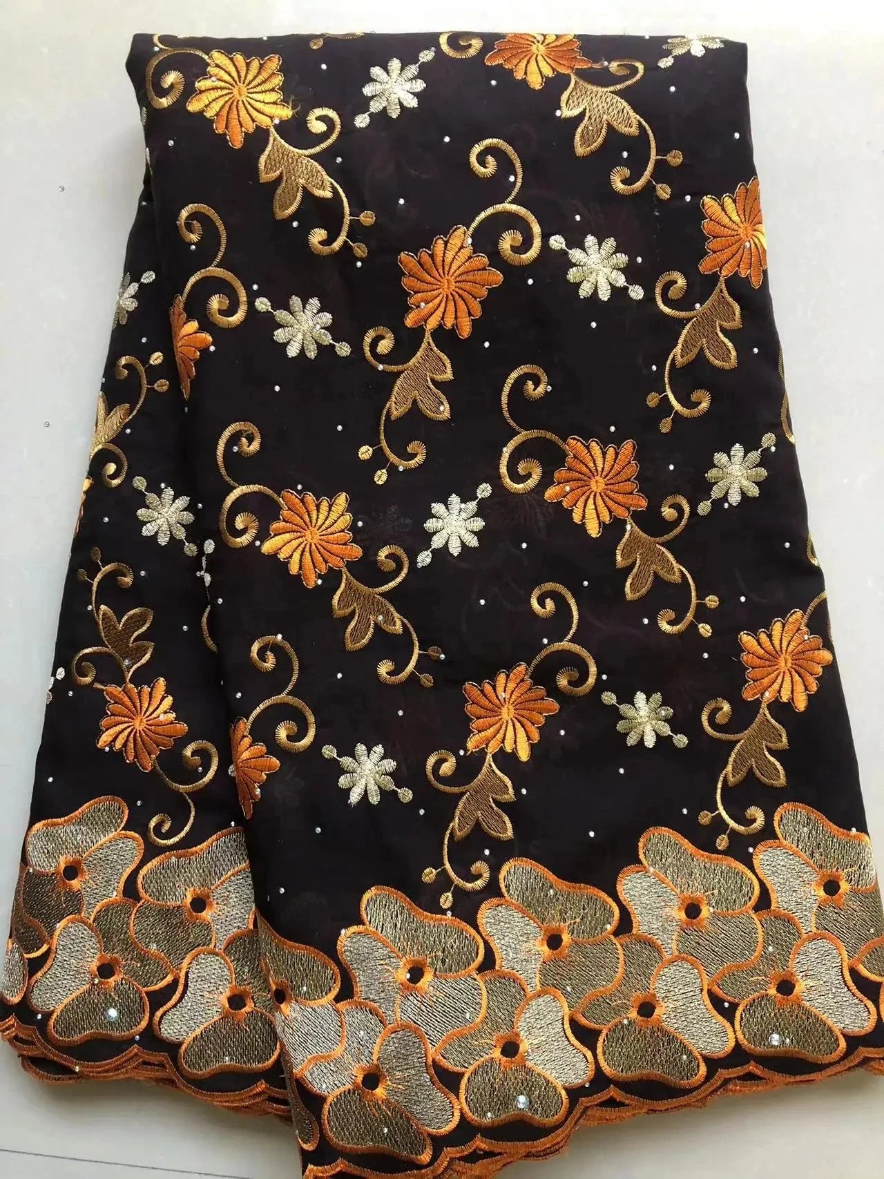 Wholesale Cotton African Lace Fabric 2023 High Quality Swiss Voile Lace Fabric Nigerian Dry Lace Fabrics With Stones Wedding Sew