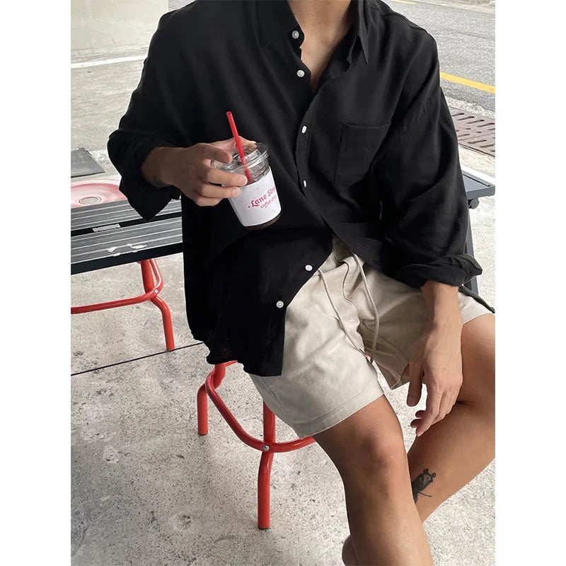 White Linen T shirt For Men