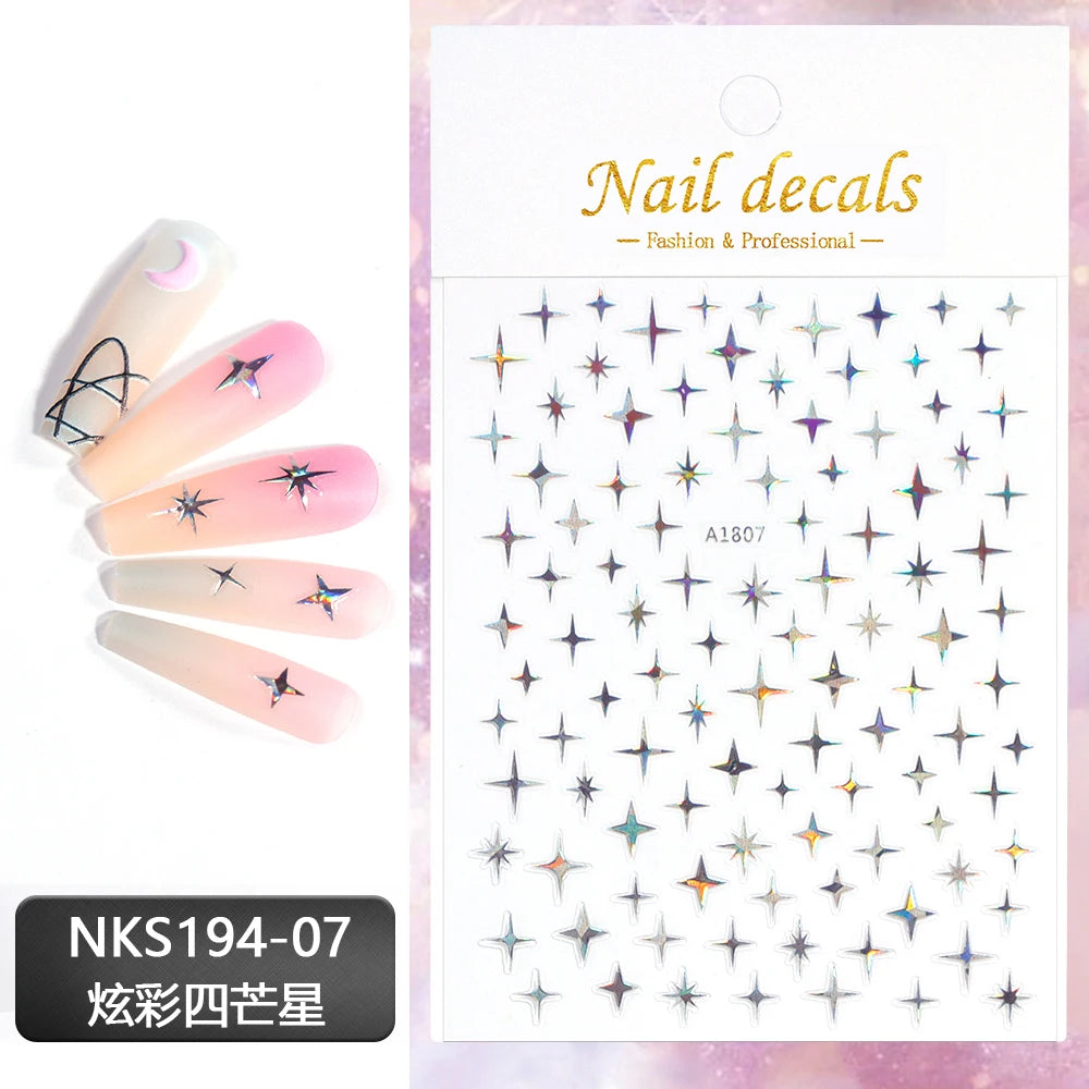 3D Star Nail Art Stickers