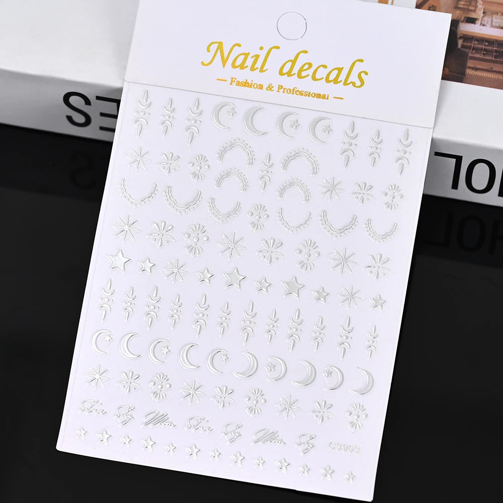 3 D Bronzing Nail Art Sticker