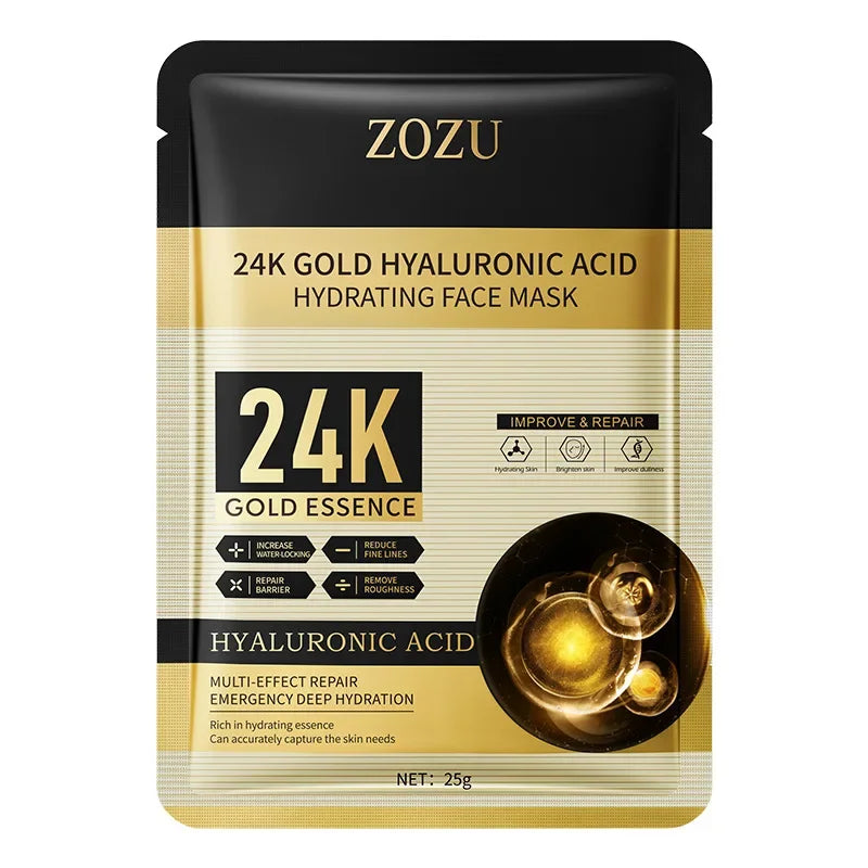 10 pieces 24k Gold Moisturizing Facial Mask