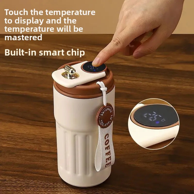 Seamless 316 Stainless Steel Insulated Coffee Cup Smart Temperature Display Office Car Water Bottle Portable Thermal Mug