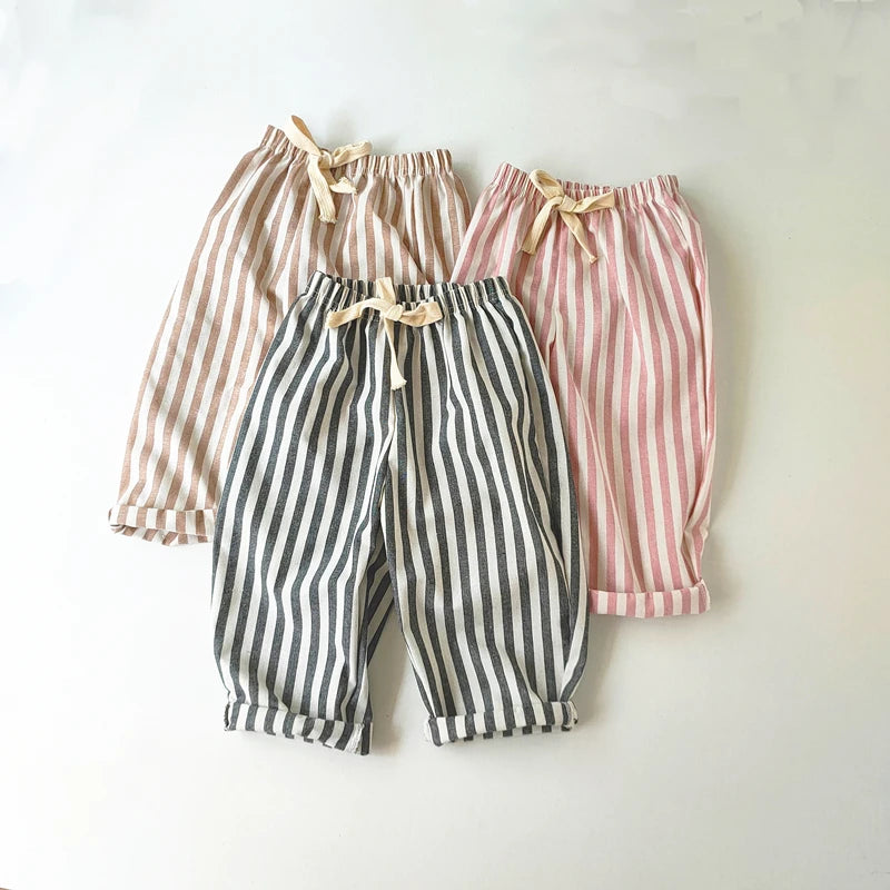 Children's Vintage Linen Cotton Stripe Pants