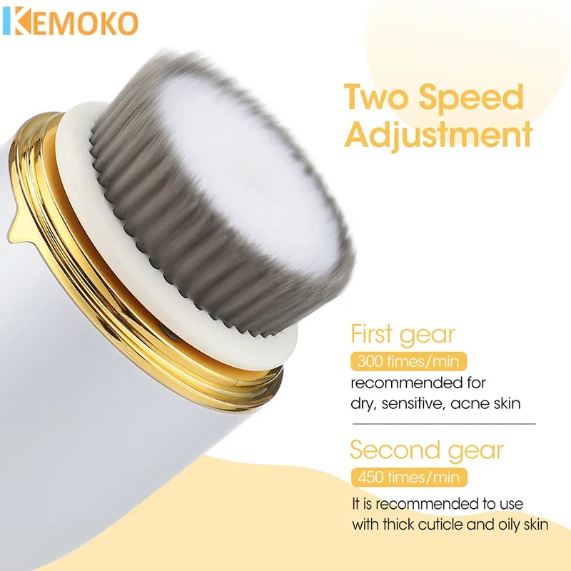 3 IN 1 Ultrasonic Facial Cleaner Pore Face Skin Care Massager Electric Face Cleansing Brush Blackhead Remover Facial Clean Brush