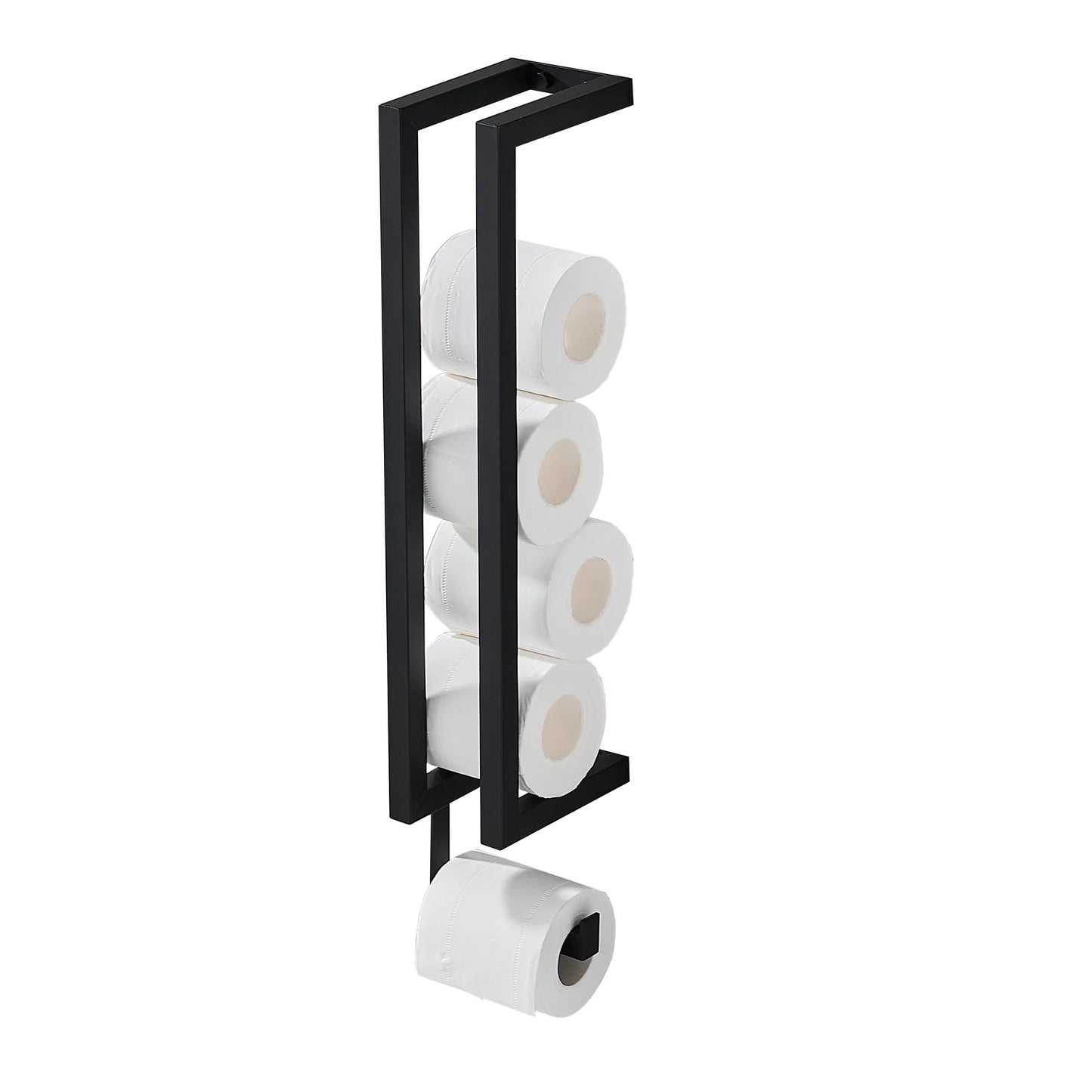Black Dual Use Stainless Steel Wall-mounted Bathroom Shelf Hotel Bathroom Towel Roll Paper Rack Towel Rack Toilet Paper Holder