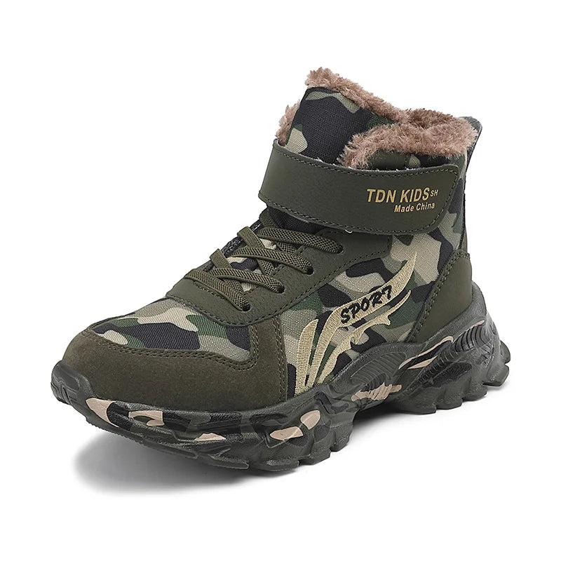 Winter Camouflage Faux Fur Boots For Kids