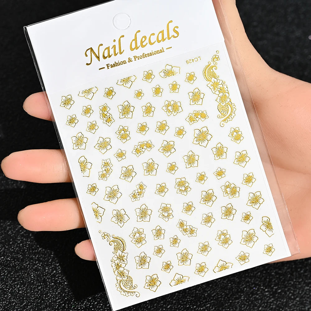 3 D Bronzing Nail Art Sticker
