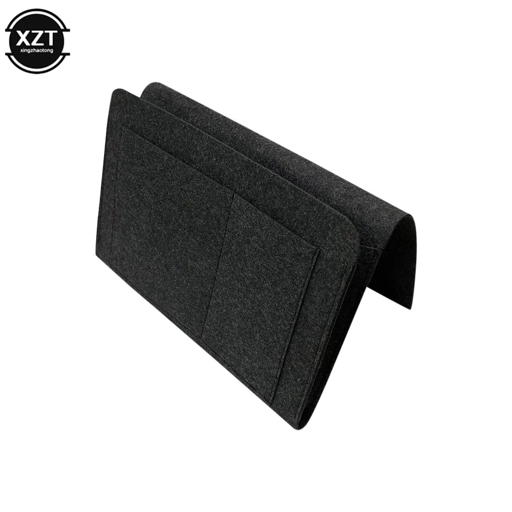 1pc Felt Bedside Storage Organizer Phone Book Magazine Holder Pockets Hanging Storage Bag Baby Tissue Box For Bed Sofa Side Pouc