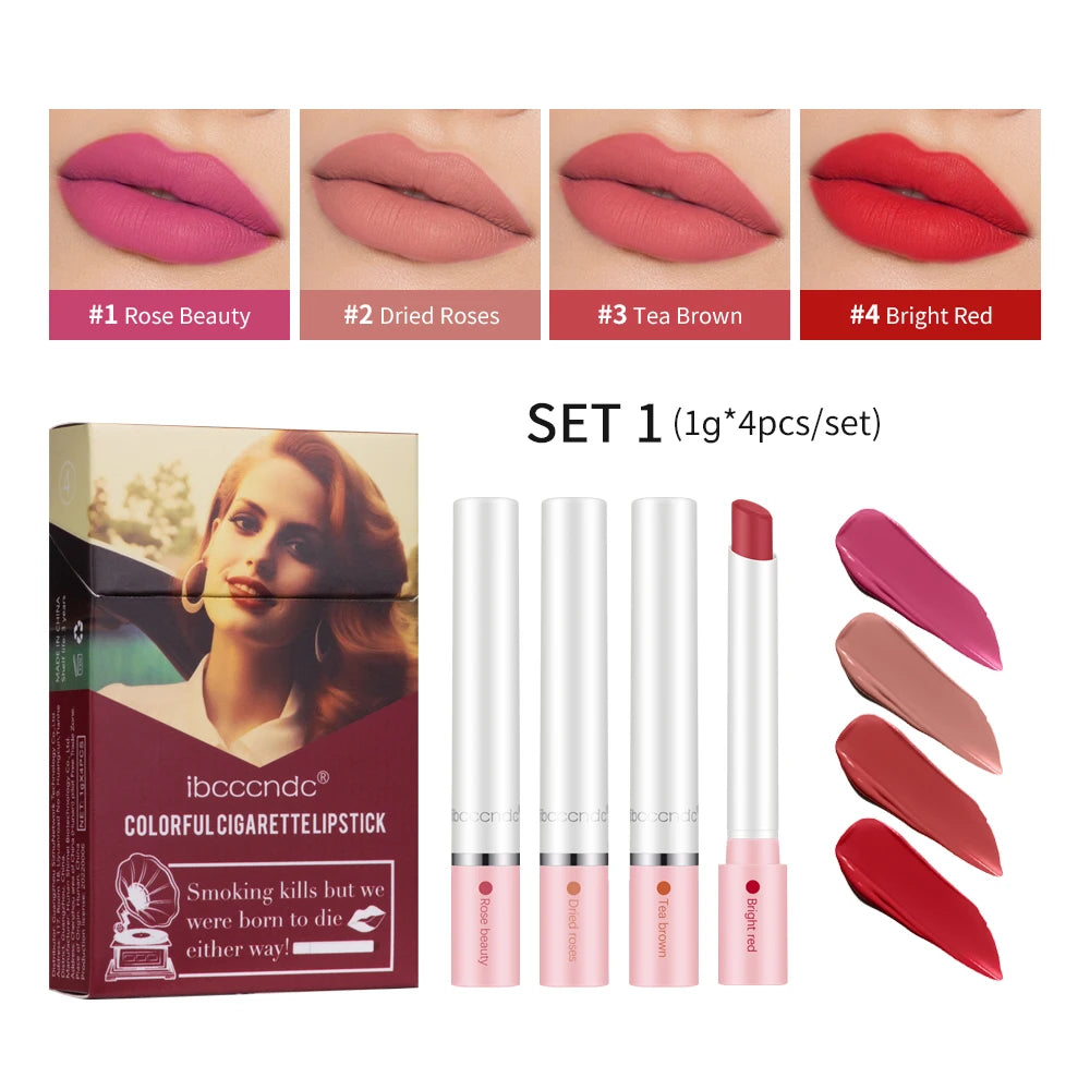4 pcs/set Cigarette Lipstick Set