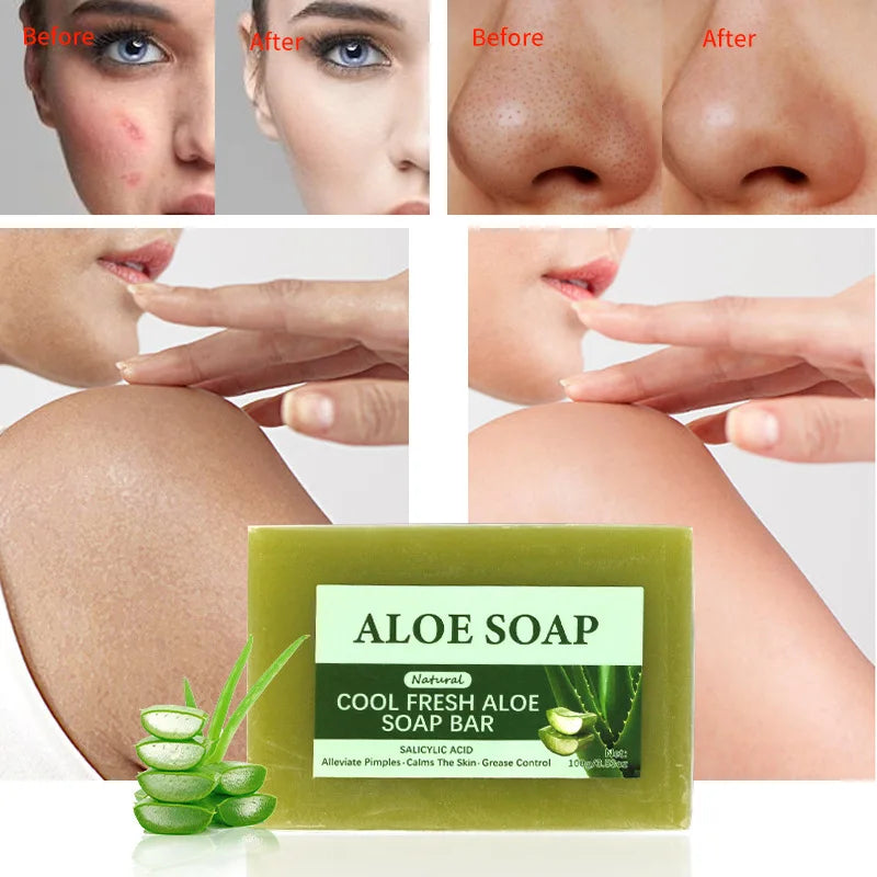 1/2/4/6 Pcs Aloe Vera Whitening Soap