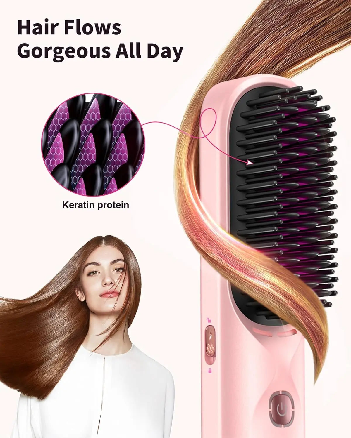 Cordless Hair Straightener Brush