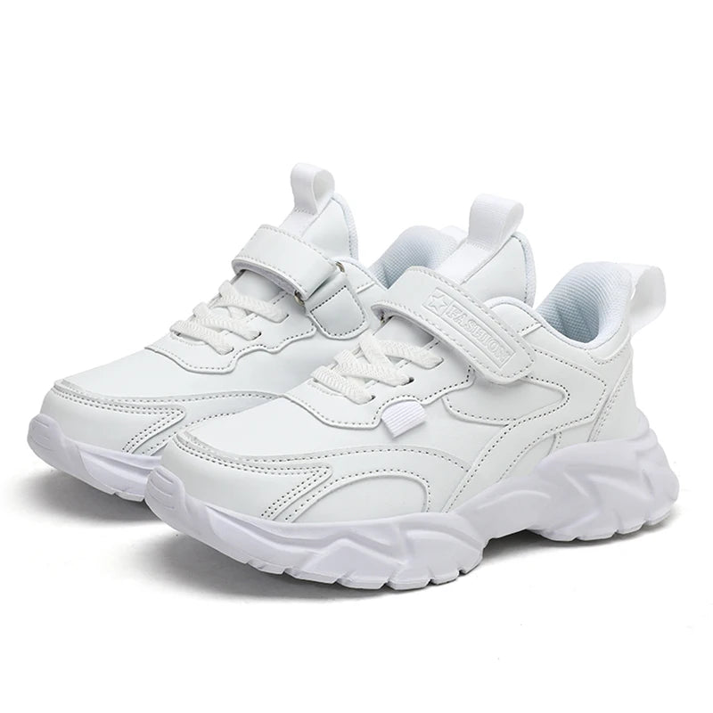 Leather Running Sneaker Anti Slip Soft Sole Walking Footwear