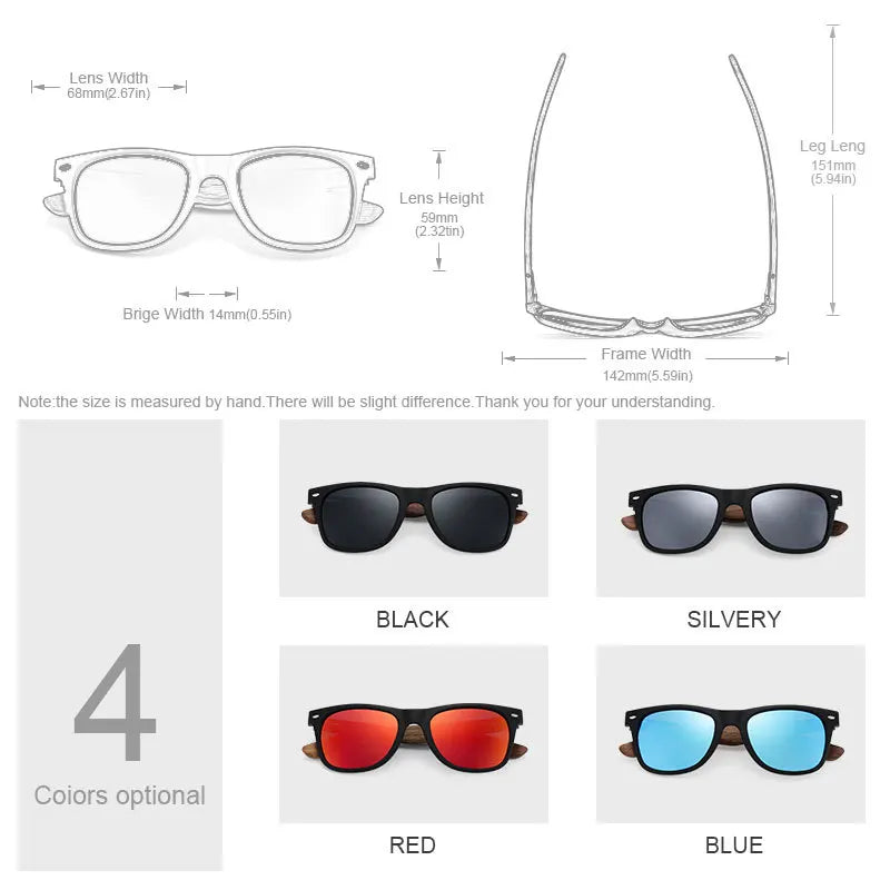 Natural Wooden Polarized Fashion Sun Glasses