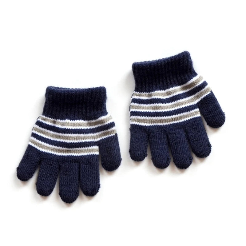 Baby Full Finger Knitted Stripe Mitten