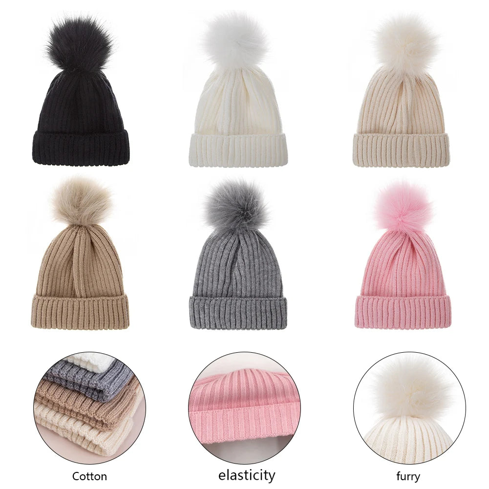Big Pompom Cute Beanies Caps