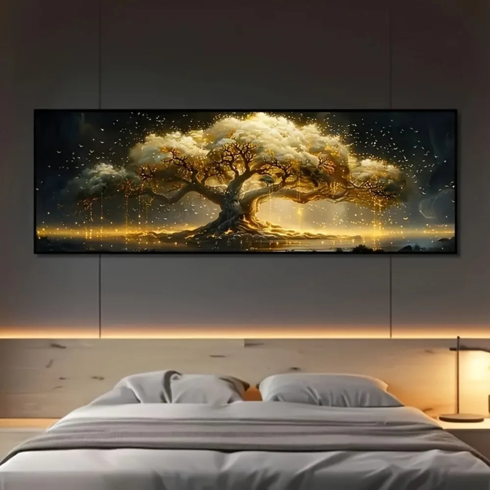 Extra-Large Tree of Life Abstract Canvas Prints Poster Vibrant Modern Aesthetic Large Horizontal Art Prints Wall Art Home Decor