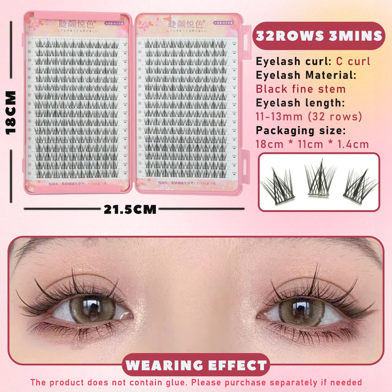 32 Rows Large Capacity Eyelashes Extension