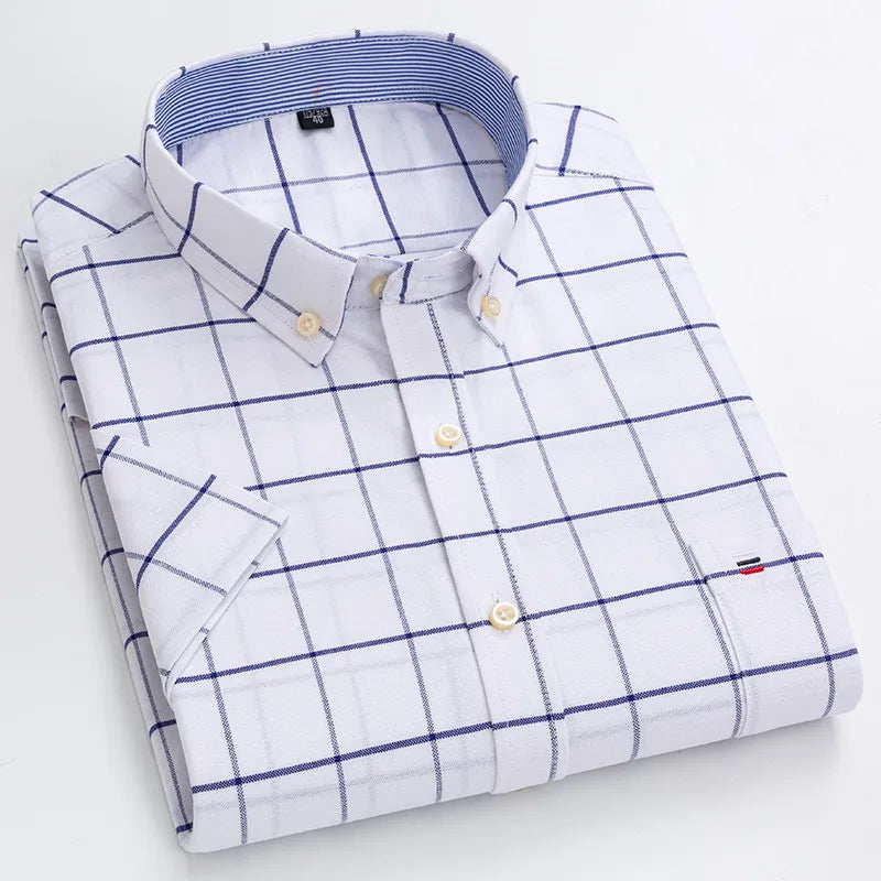 Oxford Style Short Sleeve Shirt For Men