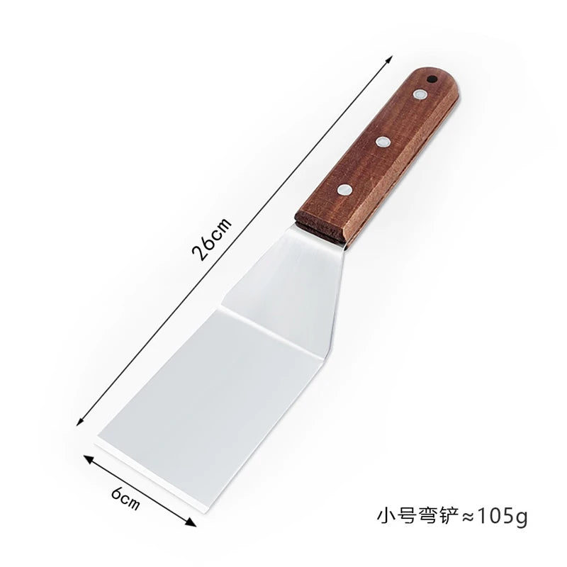 Stainless Steel Spatula and Grill Scraper Non Stick Durable Barbecue Cooking Tools Pizza Shovel Pancake Beef BBQ Utensils