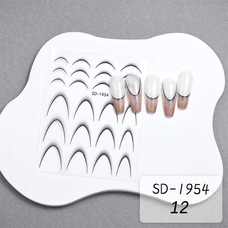 3 D White Bow knot Flower Nail Art Sticker