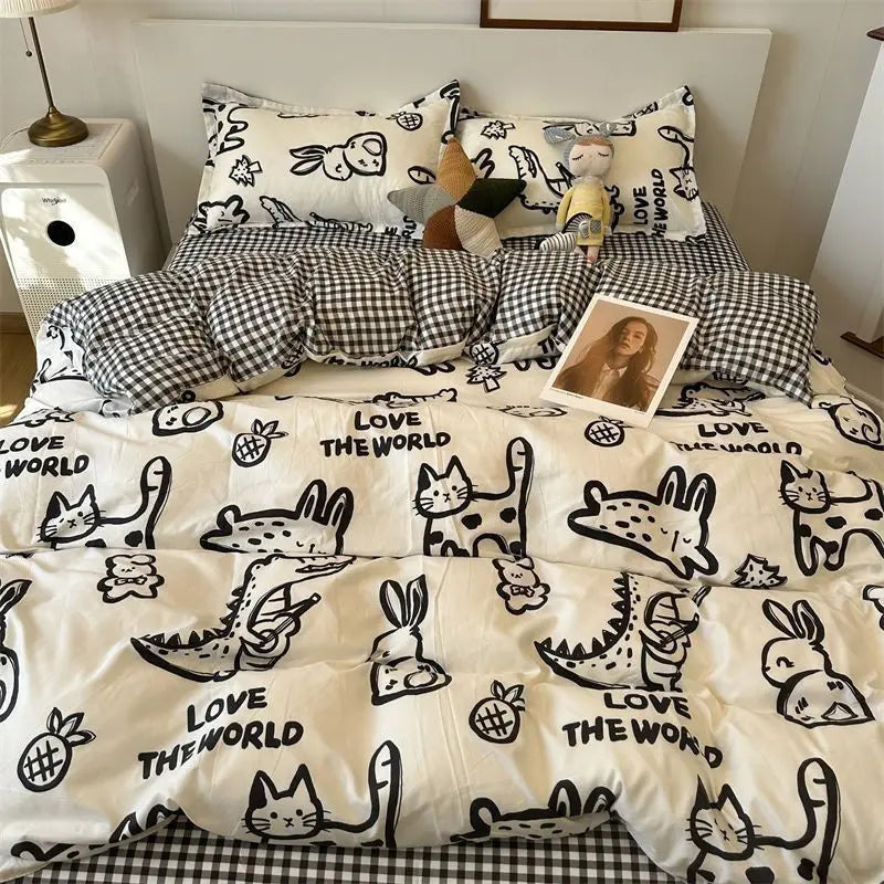 Check Print Non Fading Bed Sets