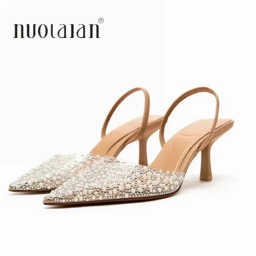 Women Pearl Decoration Pumps