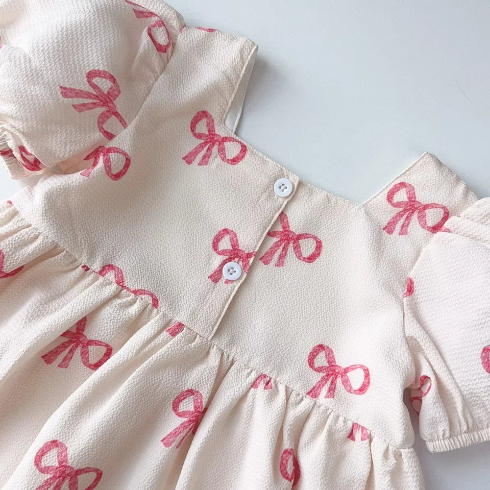 Bear Leader New Bow Print Casual Dresses