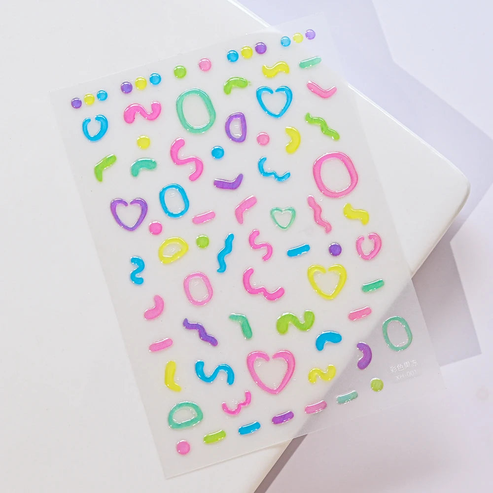 5 D Macron Flower/Fruit Nail Charms Sticker