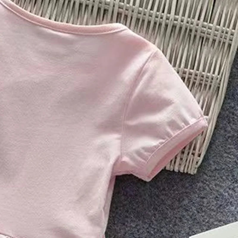 Children Hello Kitty Printed Cartoon Princess Dresses