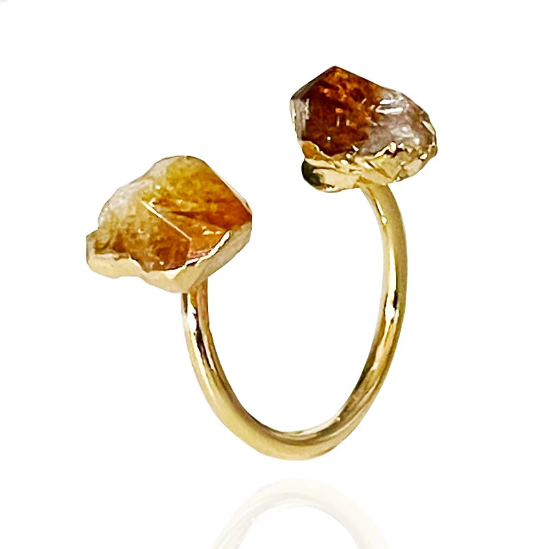 Irregular Rough Stone Open Ring