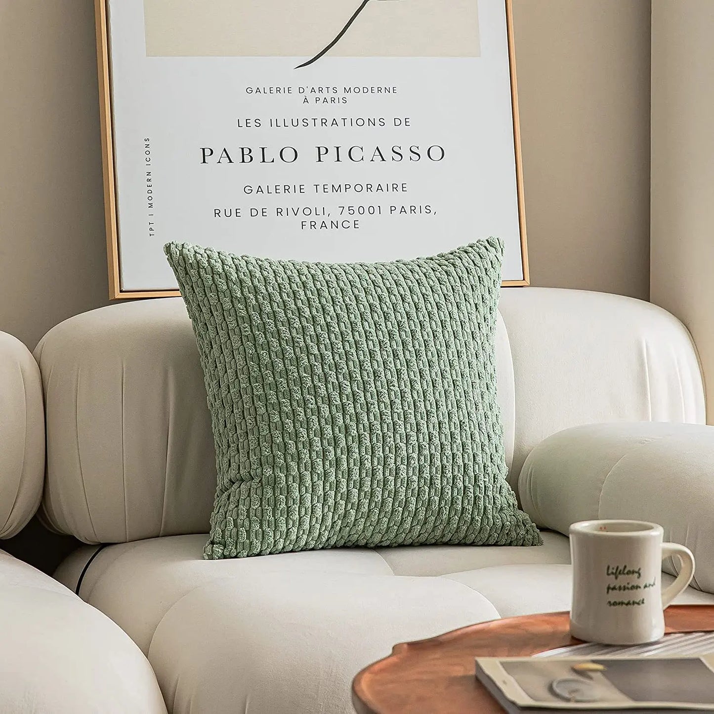 Soft Striped Fall Pillow