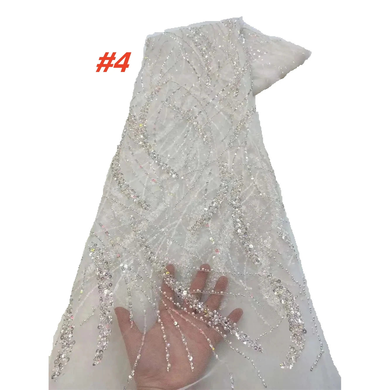 Luxury French Mesh Lace Beads Fabric 2025 High Quality African Nigerian Sequins Lace Lace For Women Wedding Party Dresses Sewing