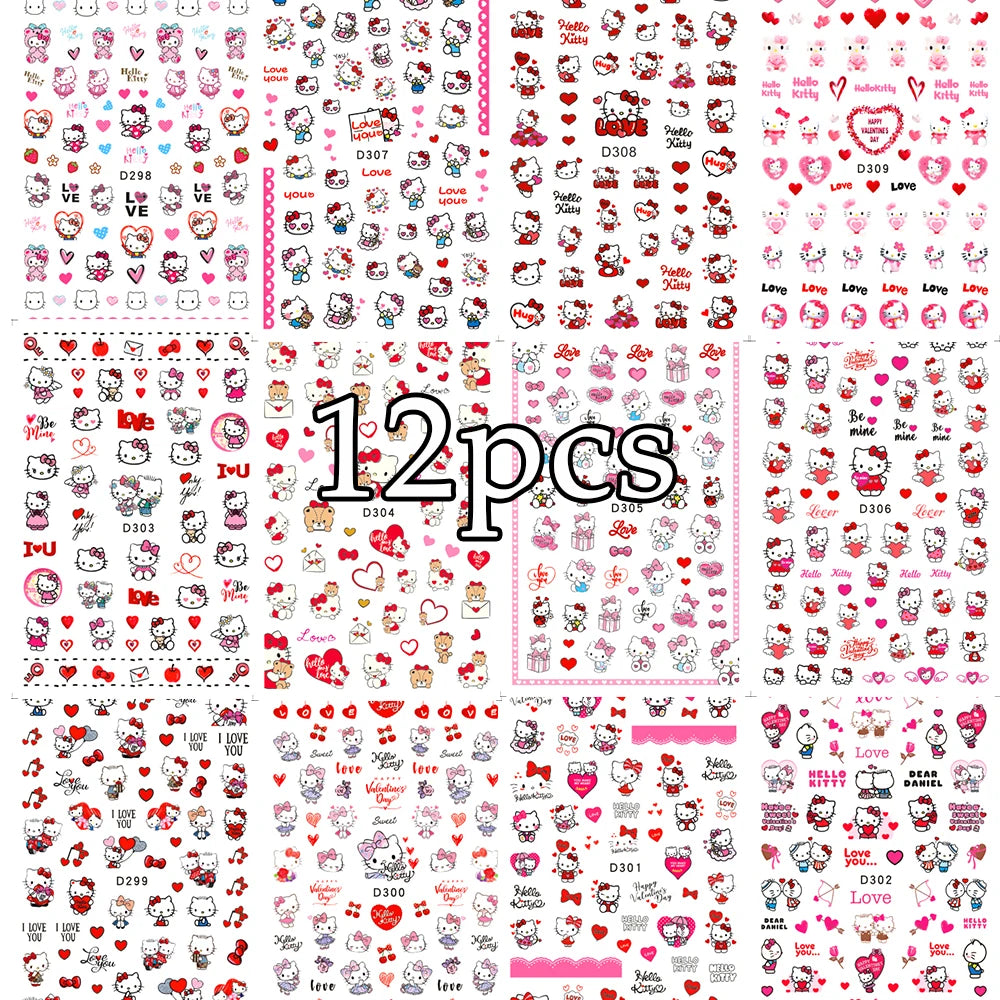 12 sheet Cartoon Stitch Angel Nail Stickers