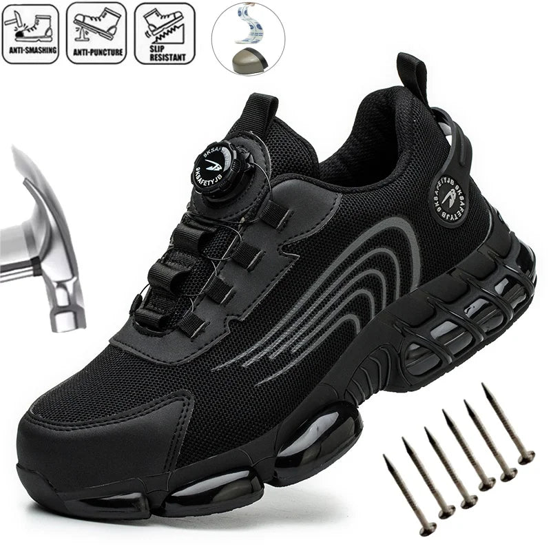 Unisex Rotating Button Puncture-Proof Protective shoes