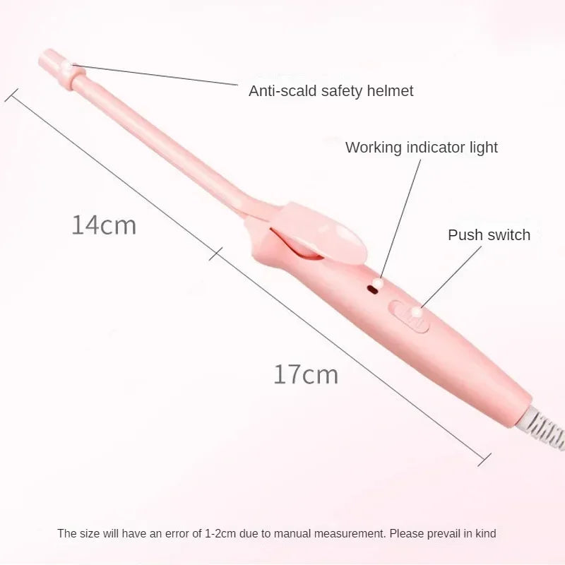 Mini Hair Curling Iron 9mm Curler Wand Professional Curly Tongs Ceramic Electric Salon Styling Tool Small Crimping Iron Curler