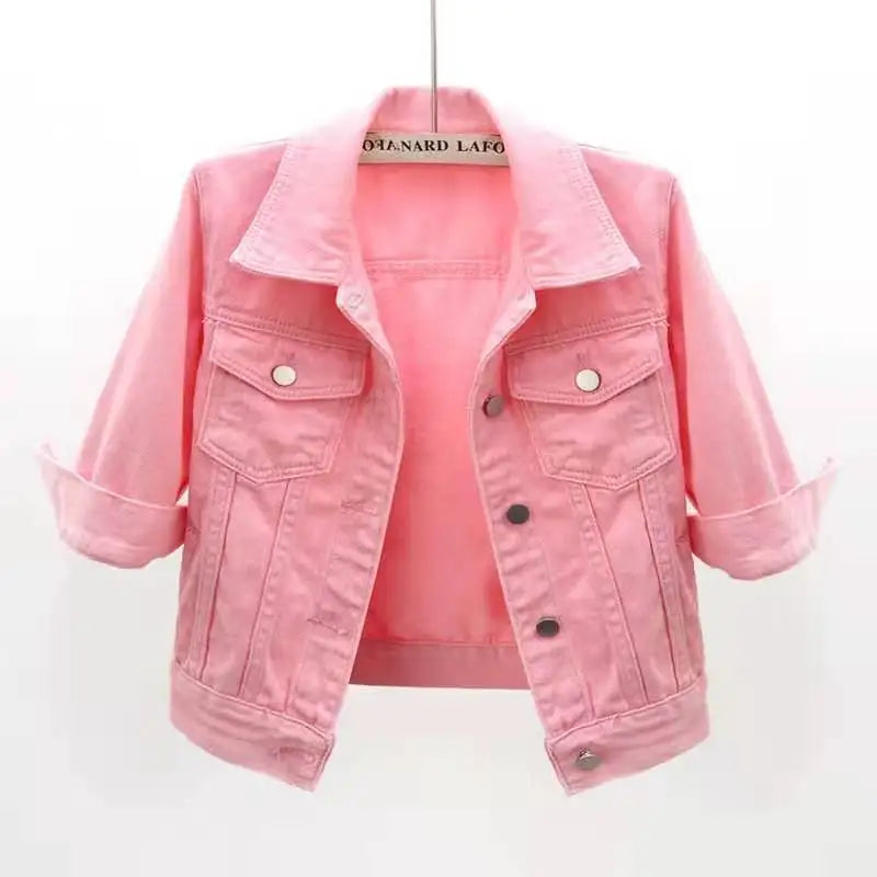 Women Denim Jean Jackets Casual Tops