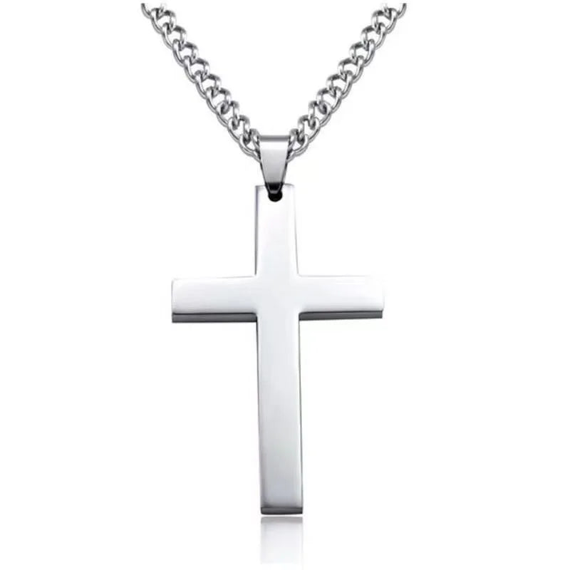 Dark Cross Block Necklace Pendant Bracelet Ring Set