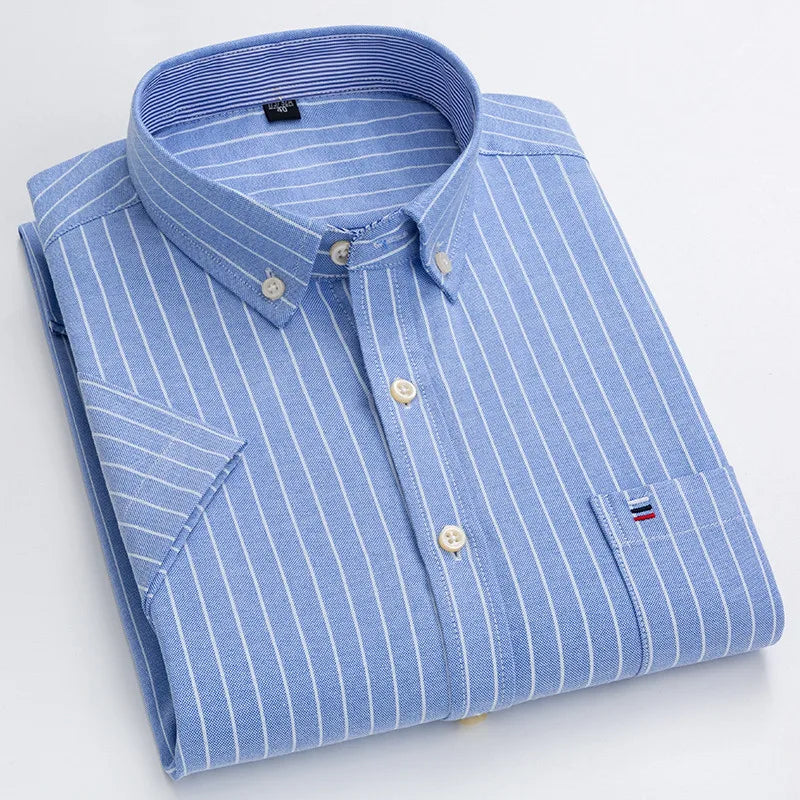 Oxford Style Short Sleeve Shirt For Men