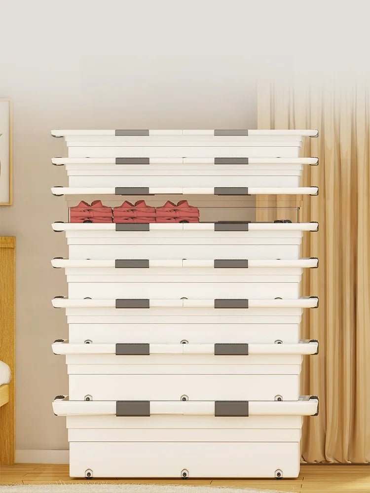 Flat Under-bed Storage Box with Wheels
