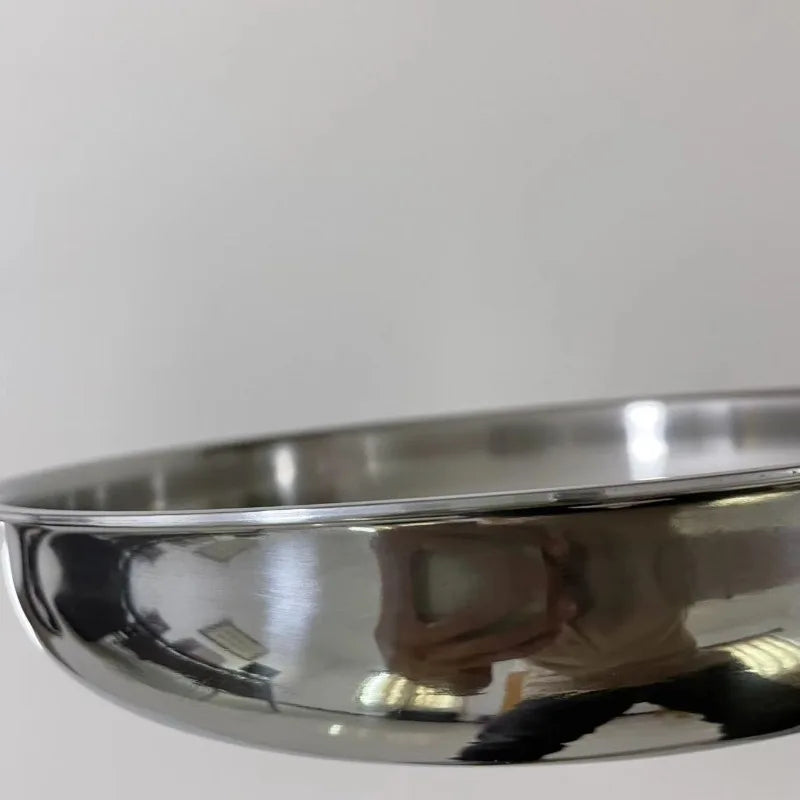 304 Stainless Steel Frying Pan Uncoated Frying Pan Three-layer Steel Non-stick Pan for Frying Steak and Eggs