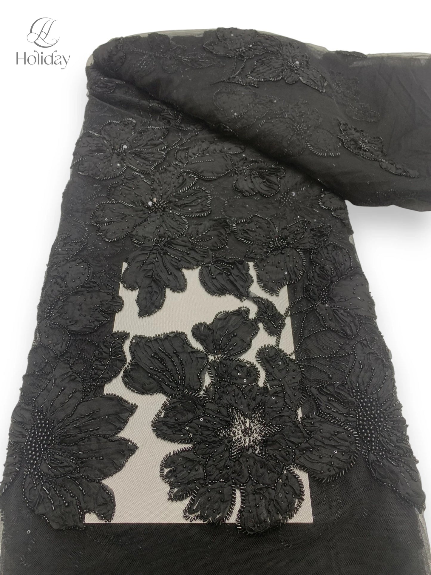 African Chiffon Tulle Lace Fabric French Luxury Sequins Beads Mesh Lace Fabric Nigerian For Woman Evening Clothes Dresses