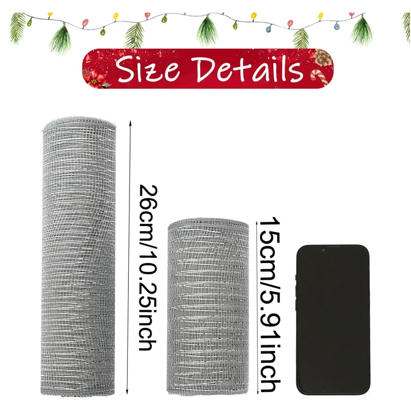 1Roll Christmas Mesh Ribbon DIY Bow