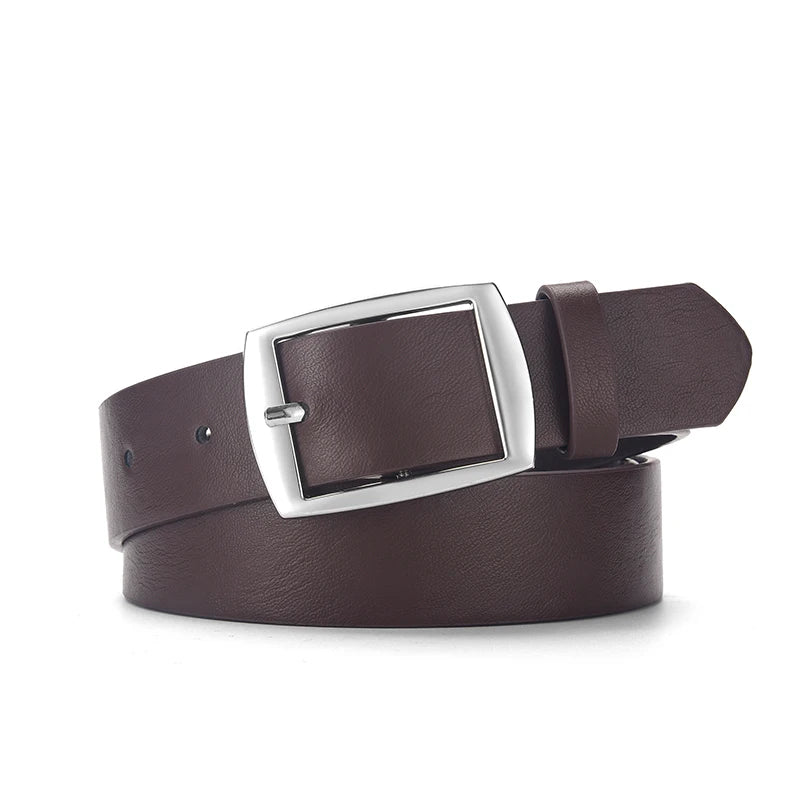 New Luxury High Quality Metal Pin Buckle Leather Belt