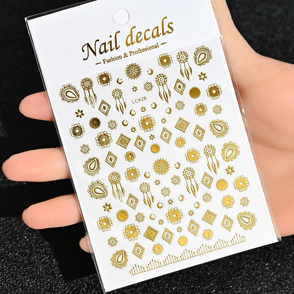 3 D Bronzing Nail Art Sticker