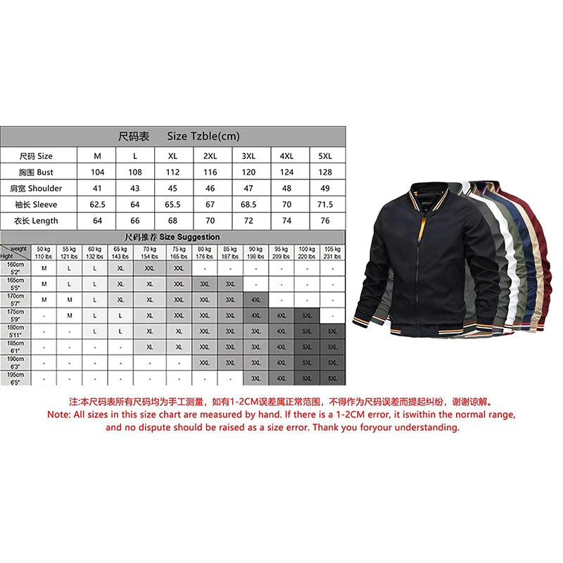 Spring Summer Bomber Casual Slim Fit Men Jackets