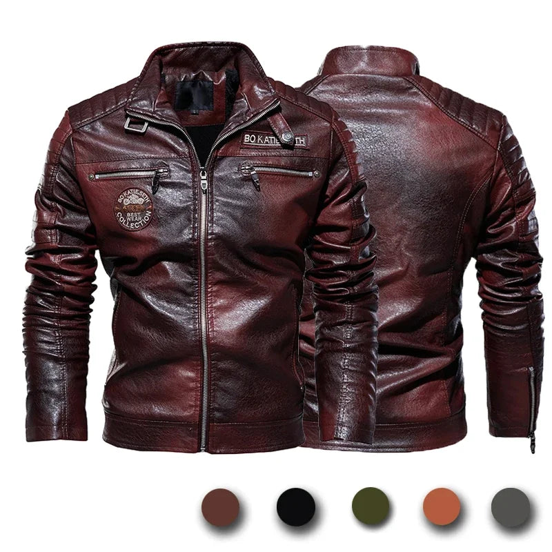 Men's Leather Winter Slim PU Jacket