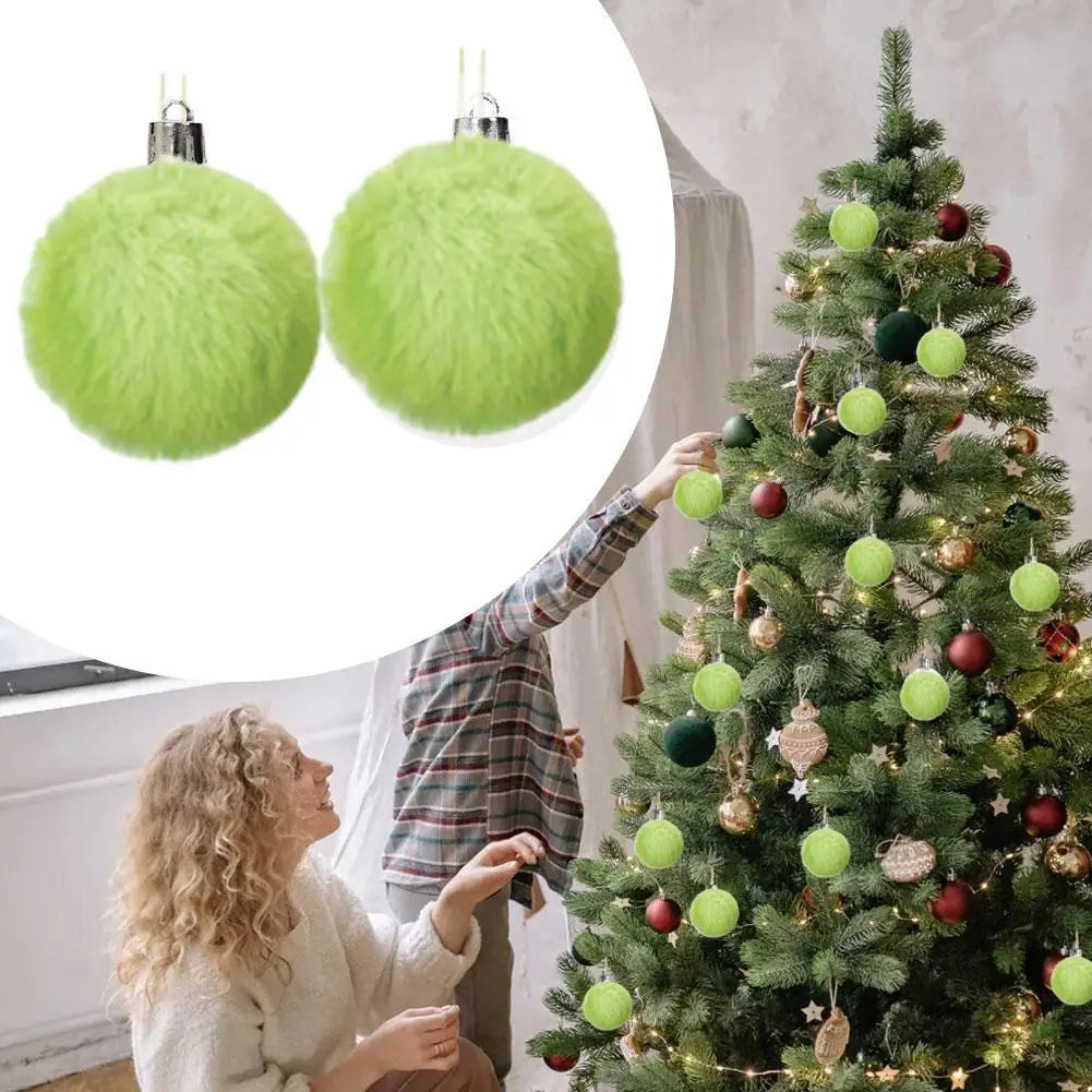 12pcs Plush Christmas Ball Decoration